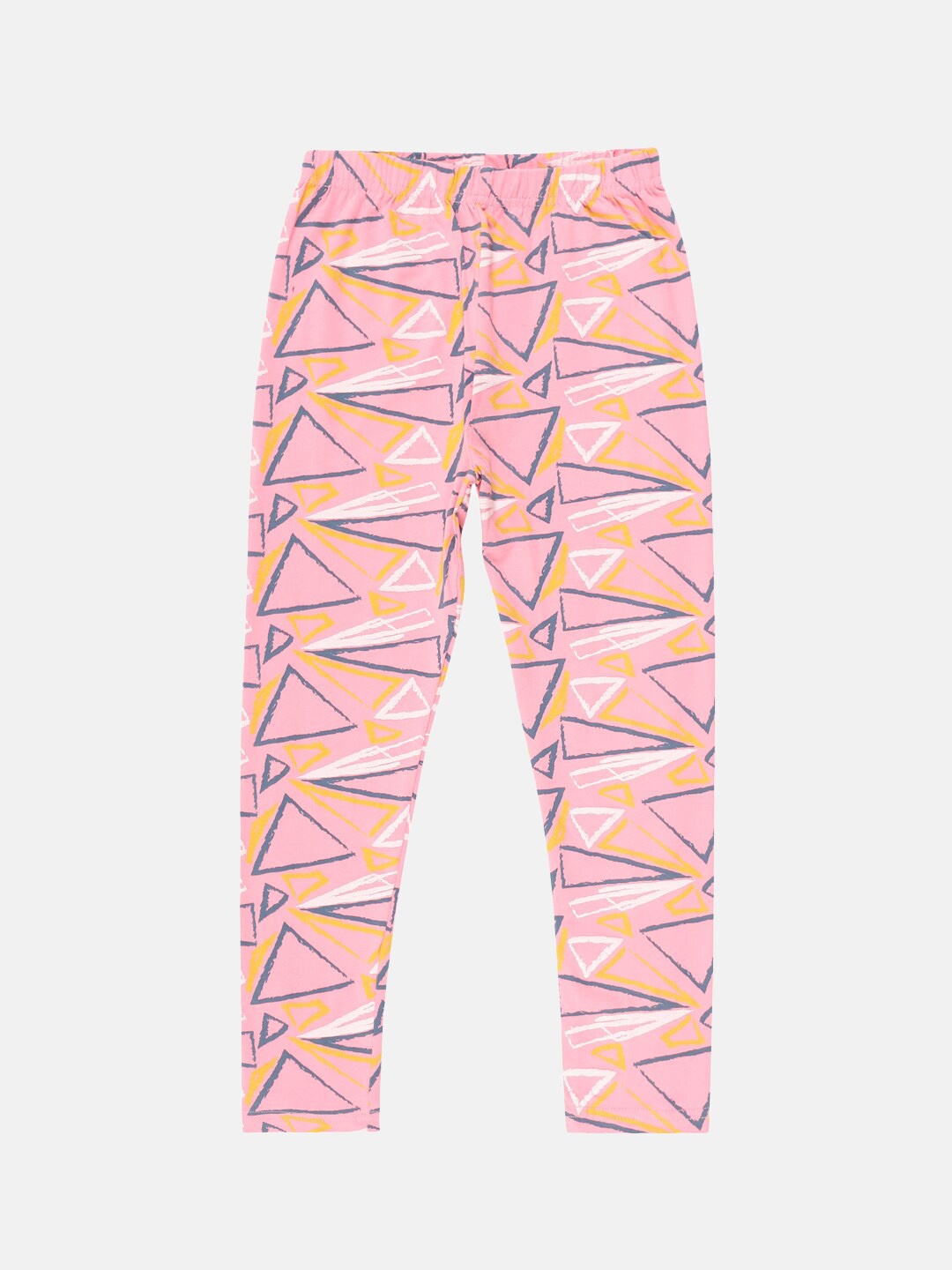 

KiddoPanti Girls Pink Printed Ankle-Length Leggings