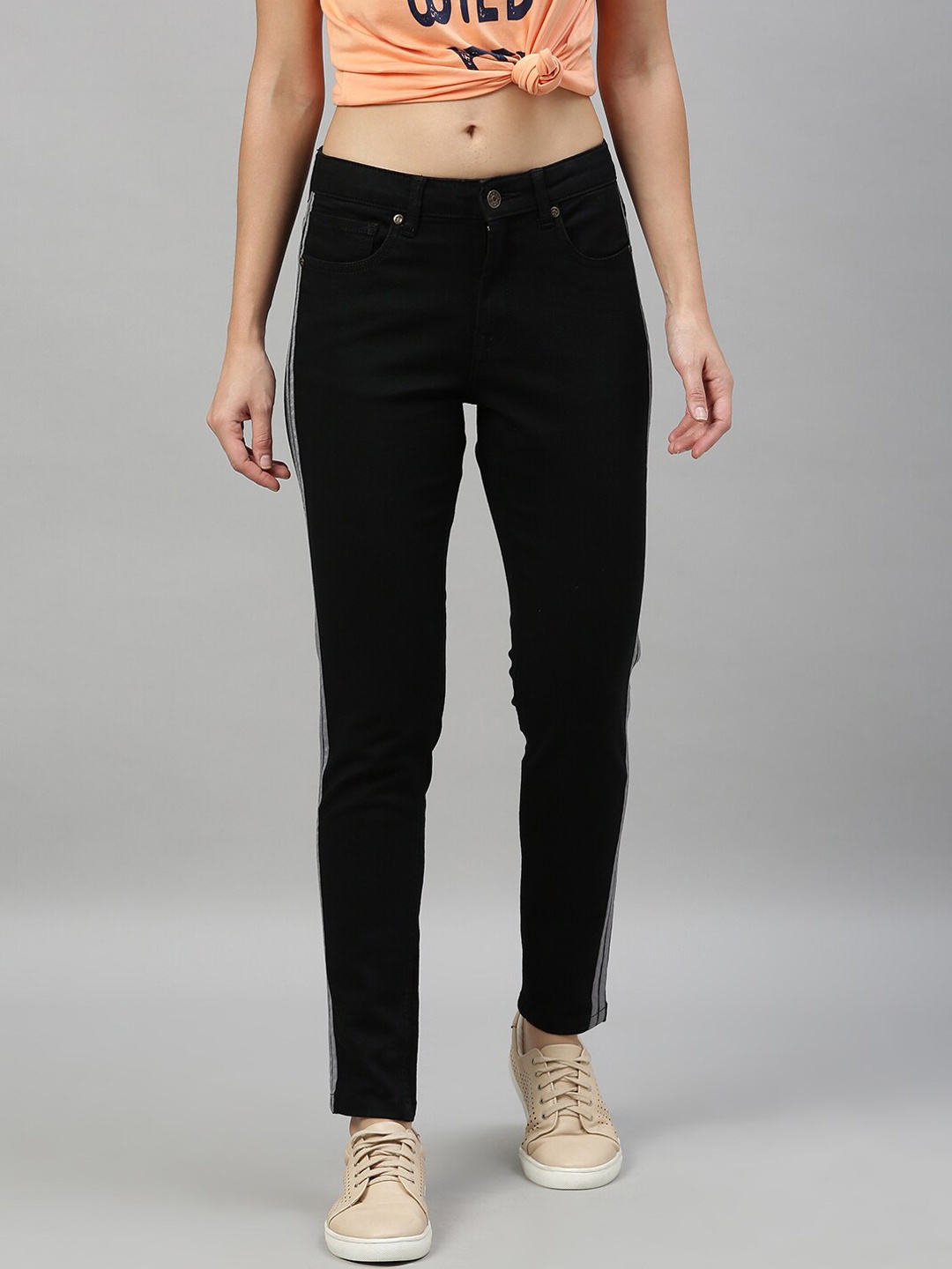 

Enviously Young Women Black Slim Fit Stretchable Jeans