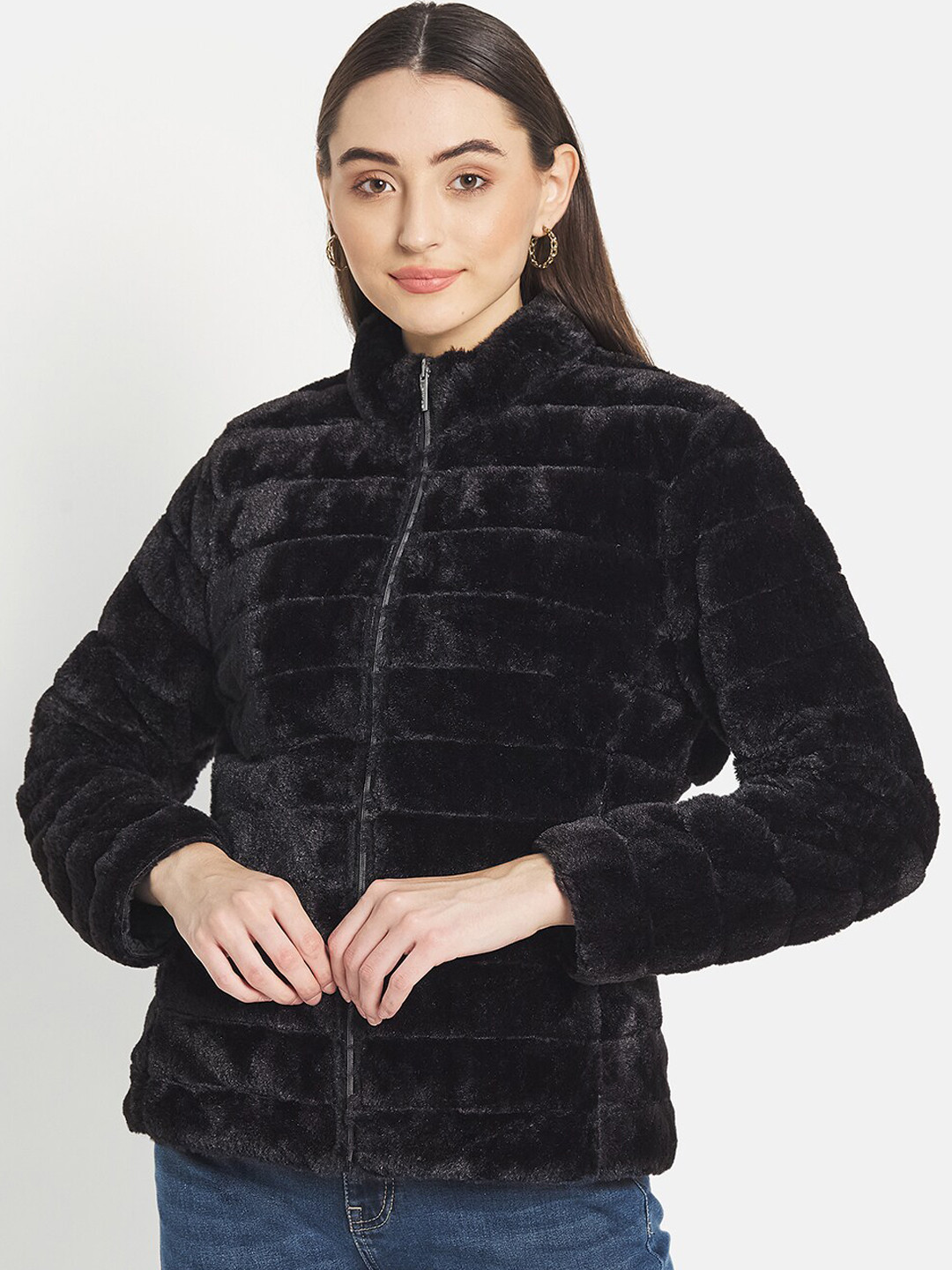 

METTLE Women Black Solid Tailored Jacket