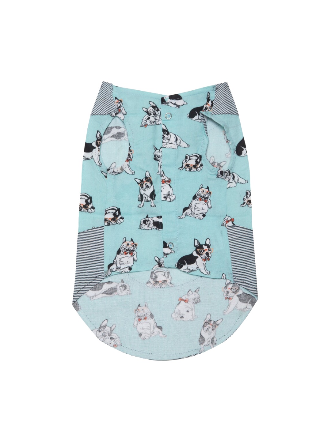 

Lulala Blue & Grey Printed Cotton Dog Shirt