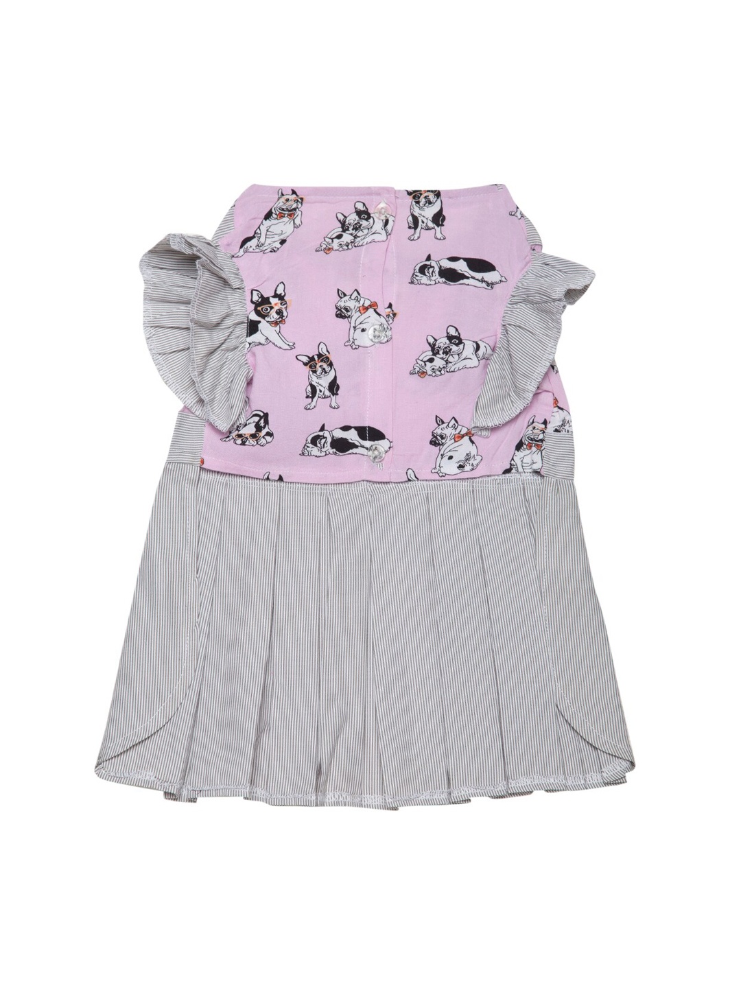 

Lulala Pink & Grey Cotton Dog Dresses