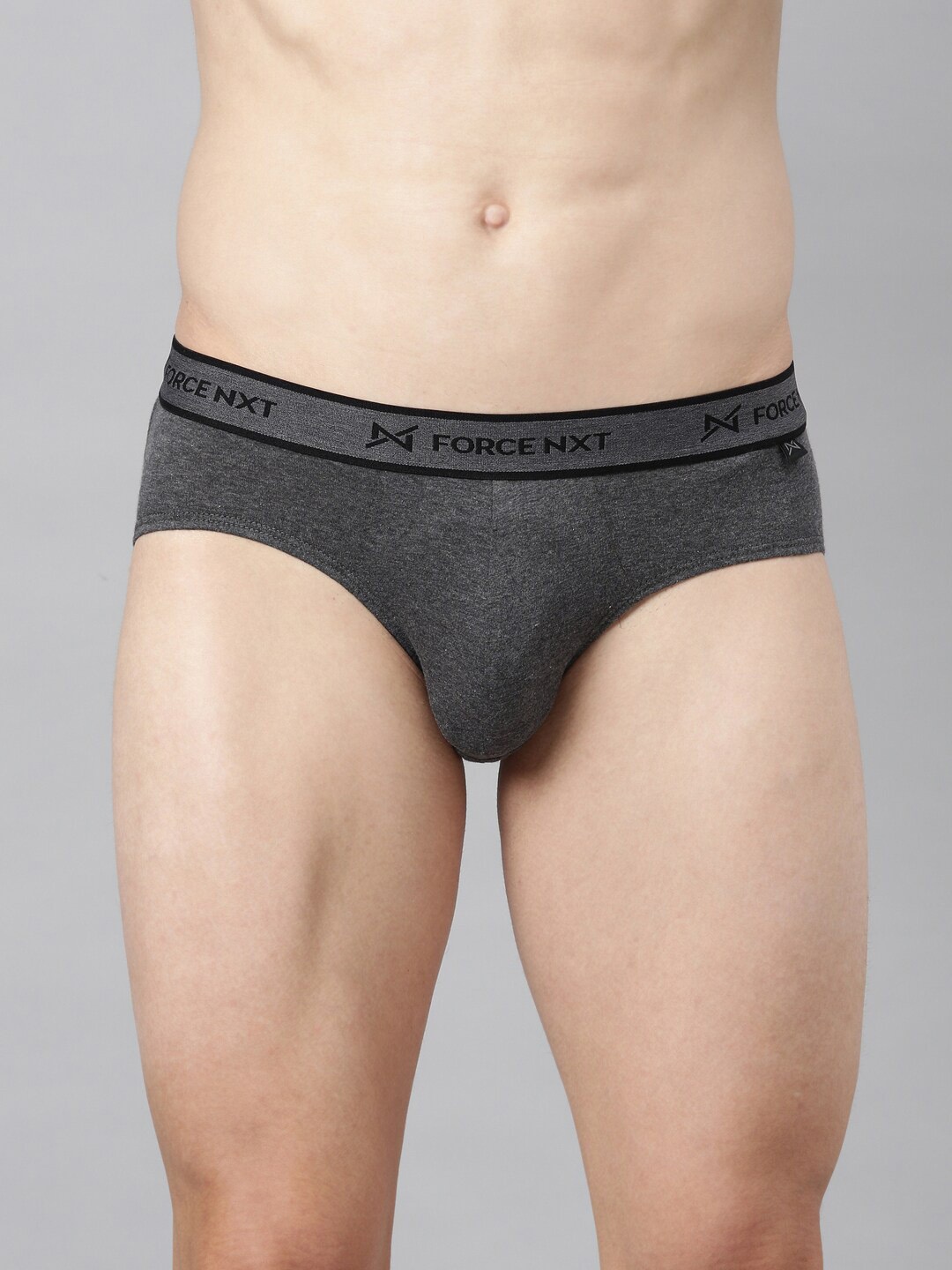 

Force NXT Men Charcoal Solid Basic Briefs