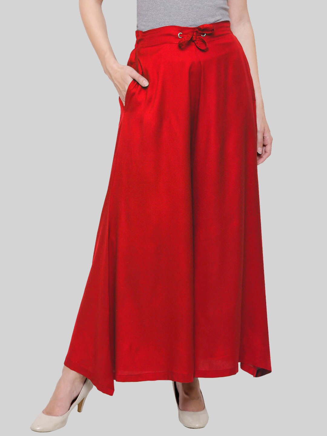 

SAUNDARYA Women Red Flared Palazzos