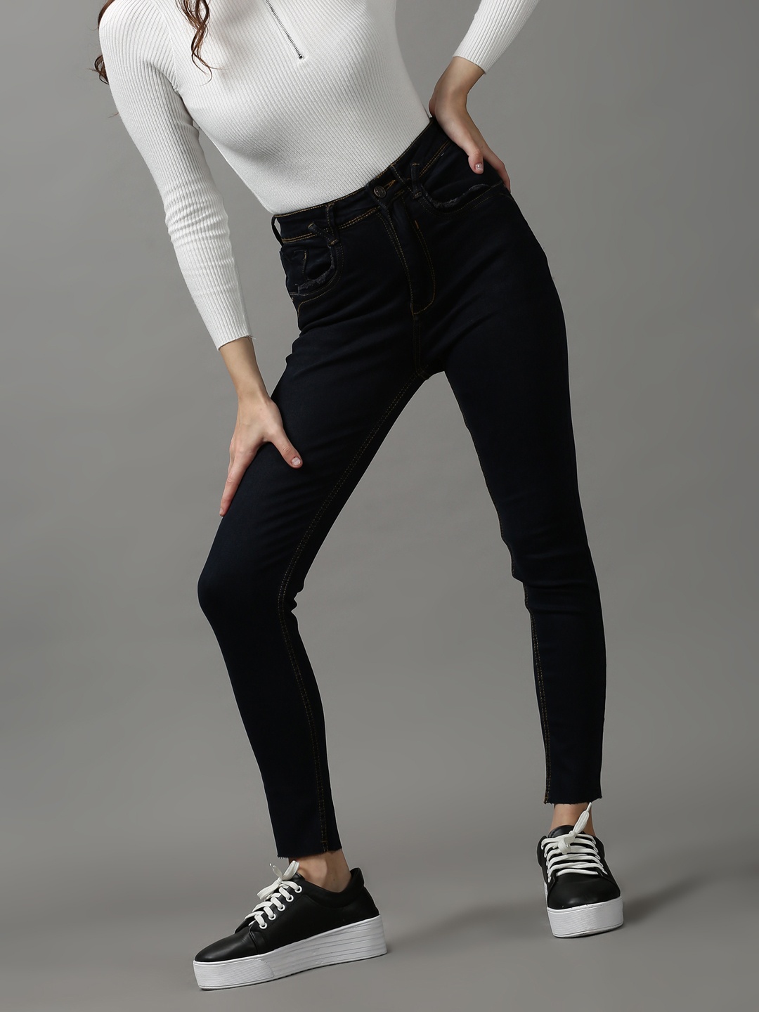 

SHOWOFF Women Navy Blue Skinny Fit Stretchable Jeans