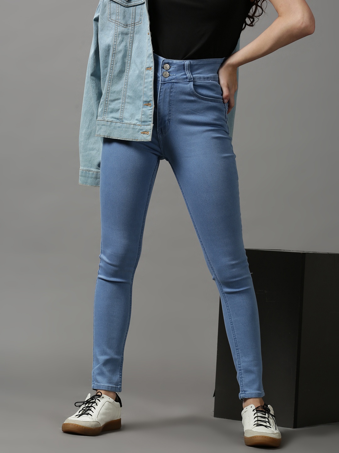 

SHOWOFF Women Skinny Fit Light Fade Stretchable Jeans, Blue