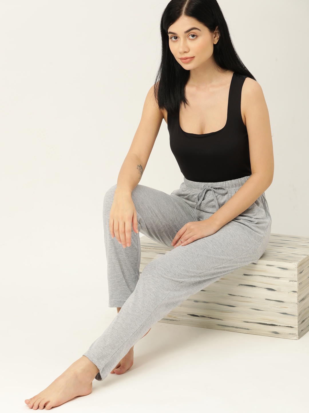 

ETC Women Grey Solid Lounge Pants