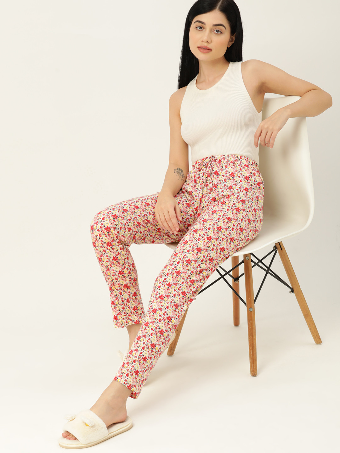 

ETC Women Pink & Red Printed Lounge Pants