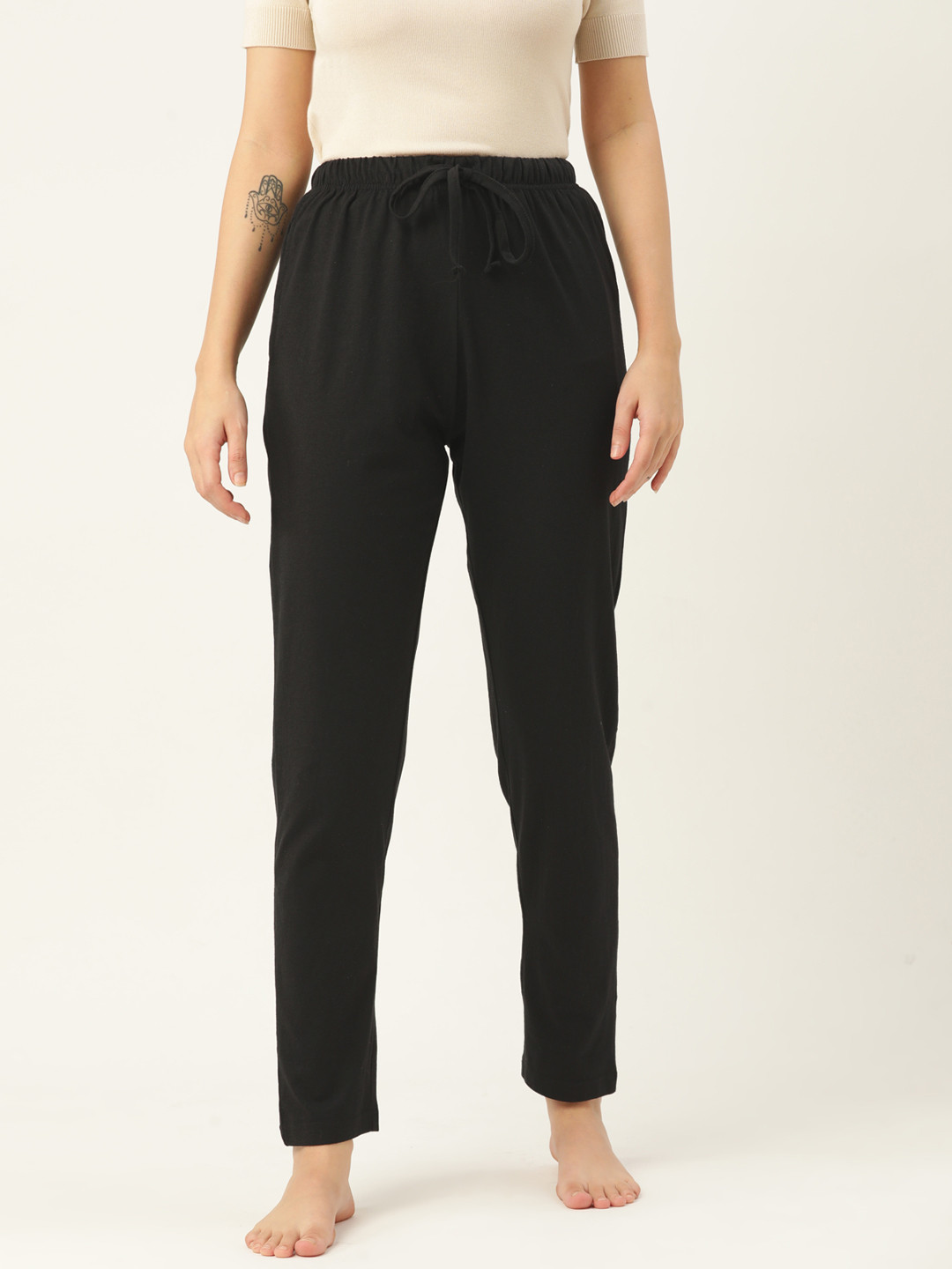 

ETC Women Black Solid Lounge Pants