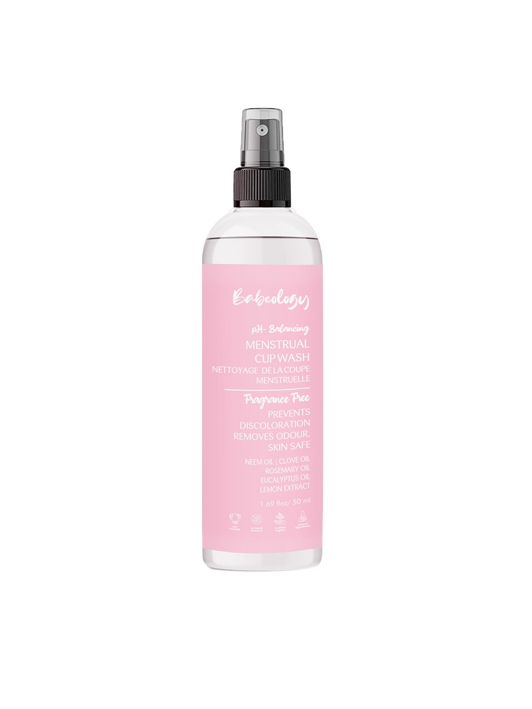 

BABEOLOGY pH-Balancing Menstural Cup Wash with Neem Oil & Clove Oil - 50ml, Pink