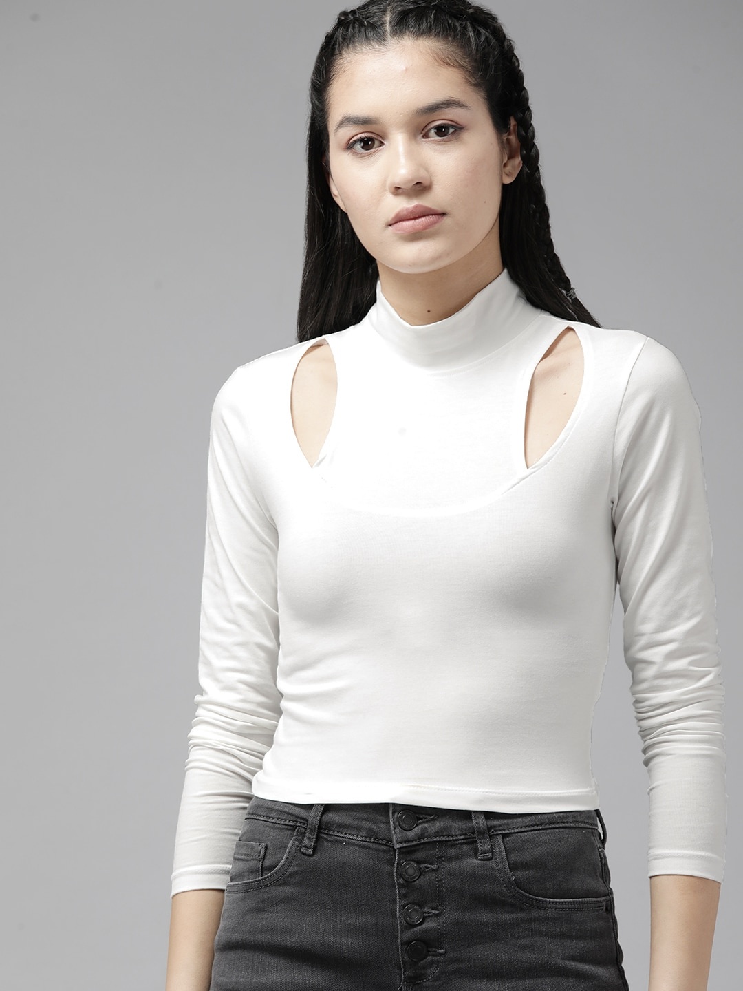 

The Roadster Lifestyle Co. Solid Cut-Out Top, White