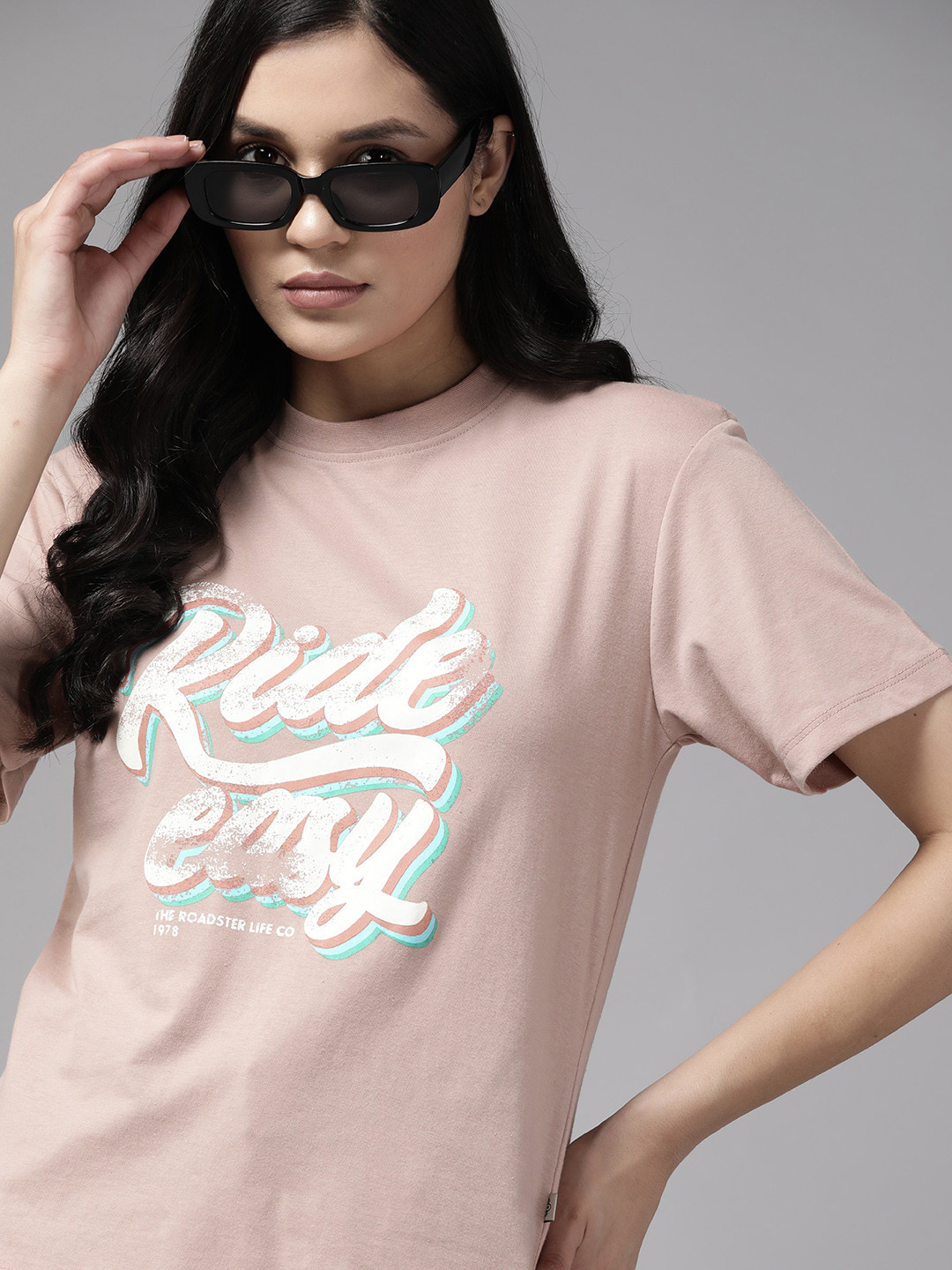 

The Roadster Lifestyle Co. Typography Printed T-shirt, Mauve