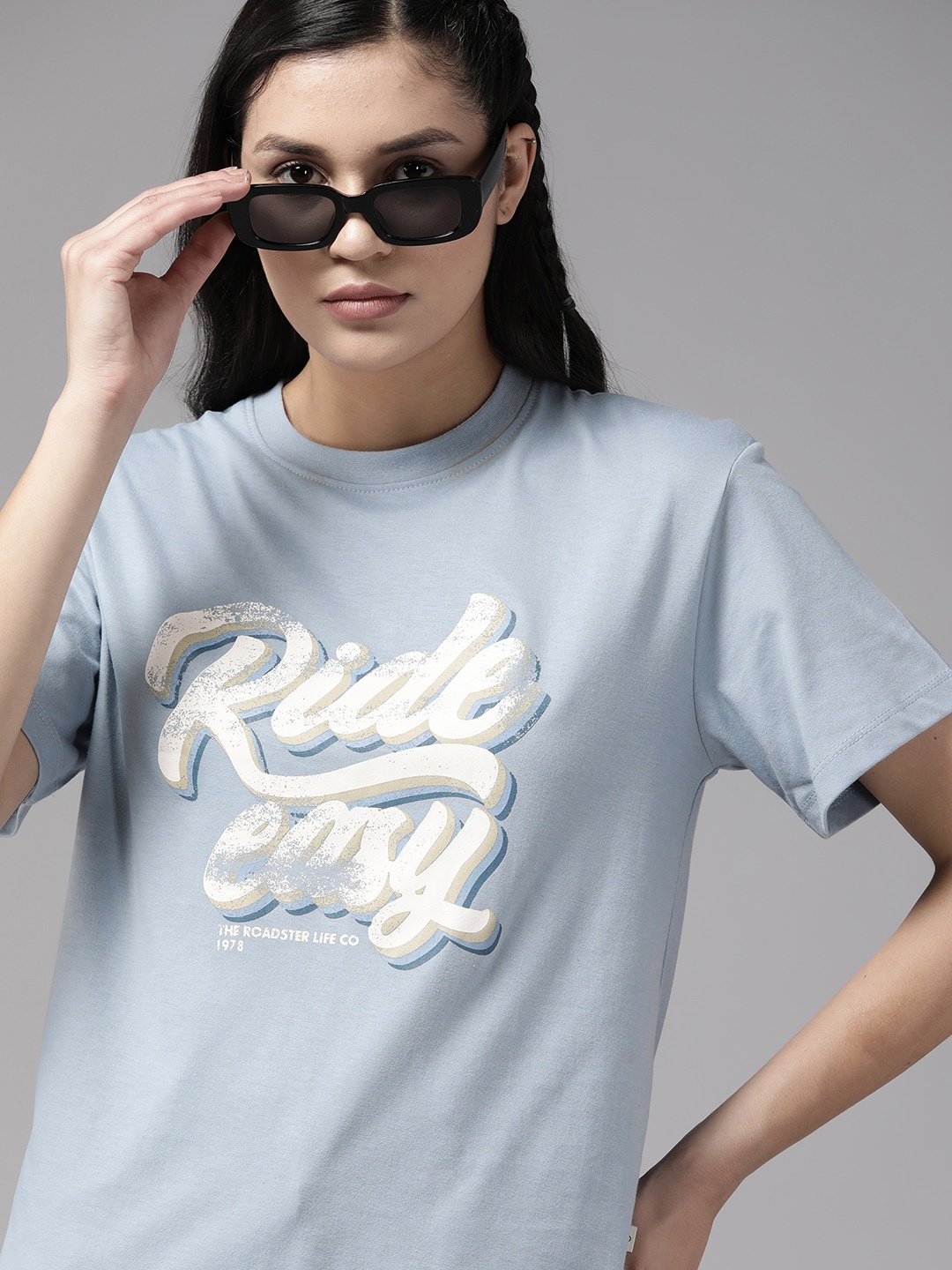 

The Roadster Lifestyle Co. Typography Printed T-shirt, Blue