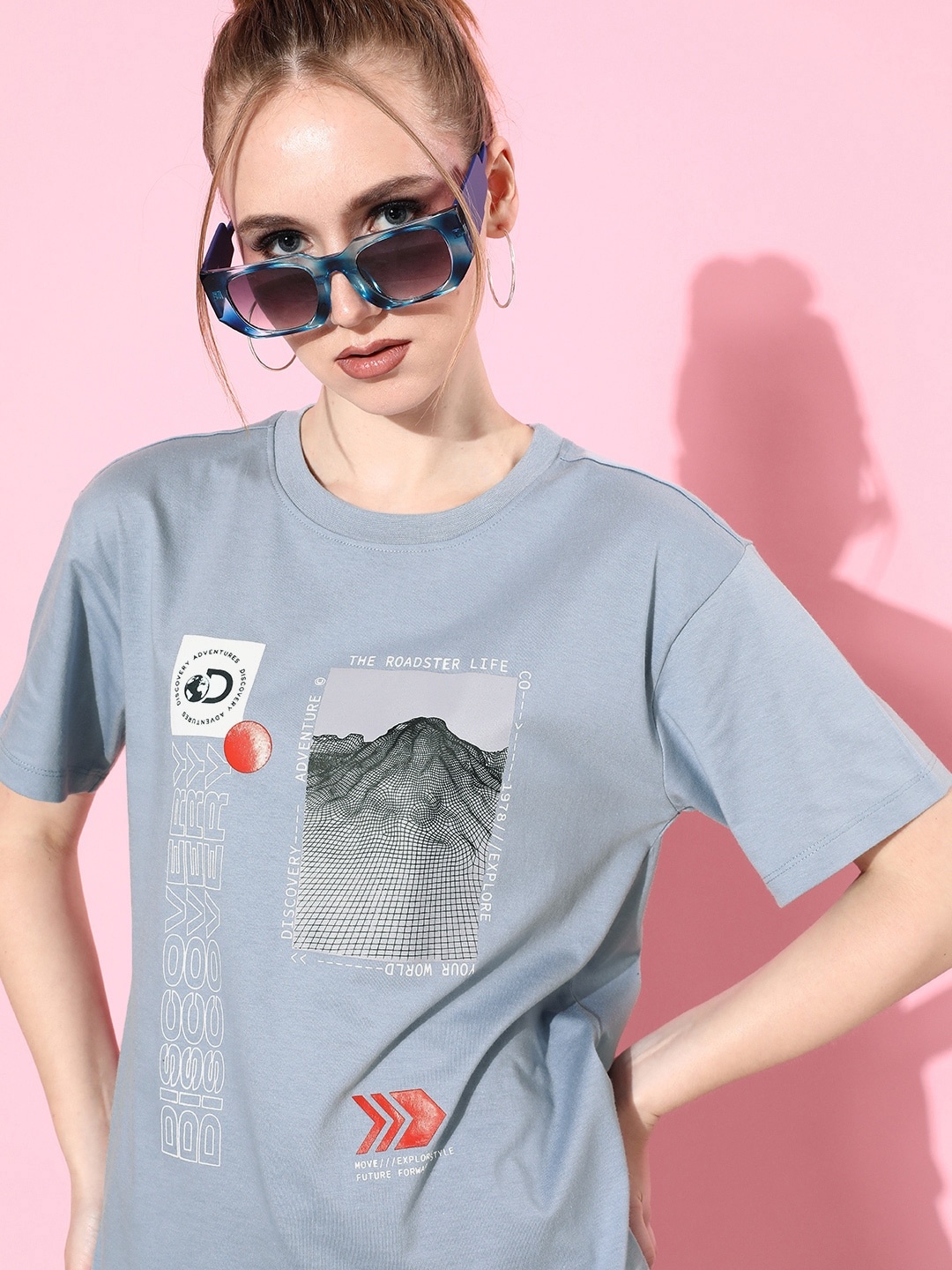 

The Roadster Lifestyle Co. Misty Grey Printed 90's Hollaback Poster Graphics T-shirt