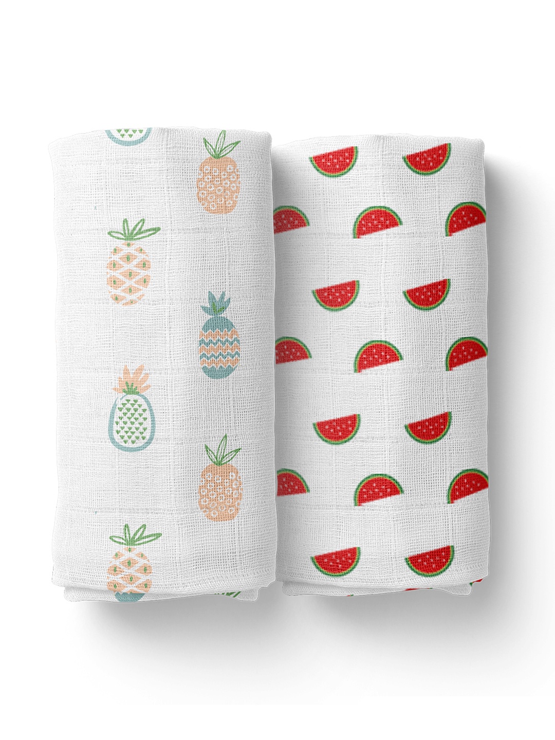 

Moms Home Kids Pack Of 2 White Organic Cotton Soft Baby Muslin Swaddle
