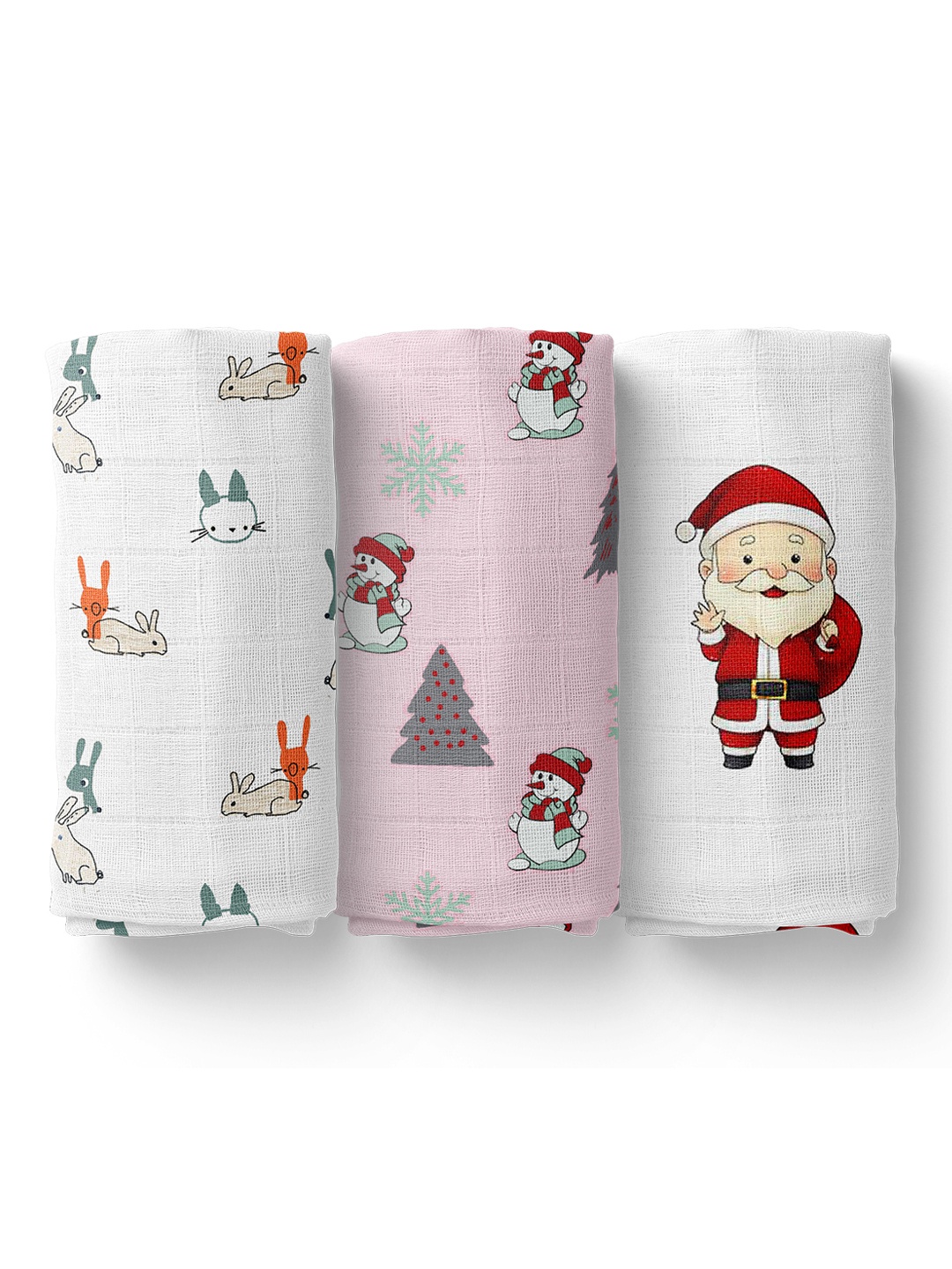 

Moms Home Kids Pack Of 3 Organic Cotton Baby Muslin Swaddle Mix, White
