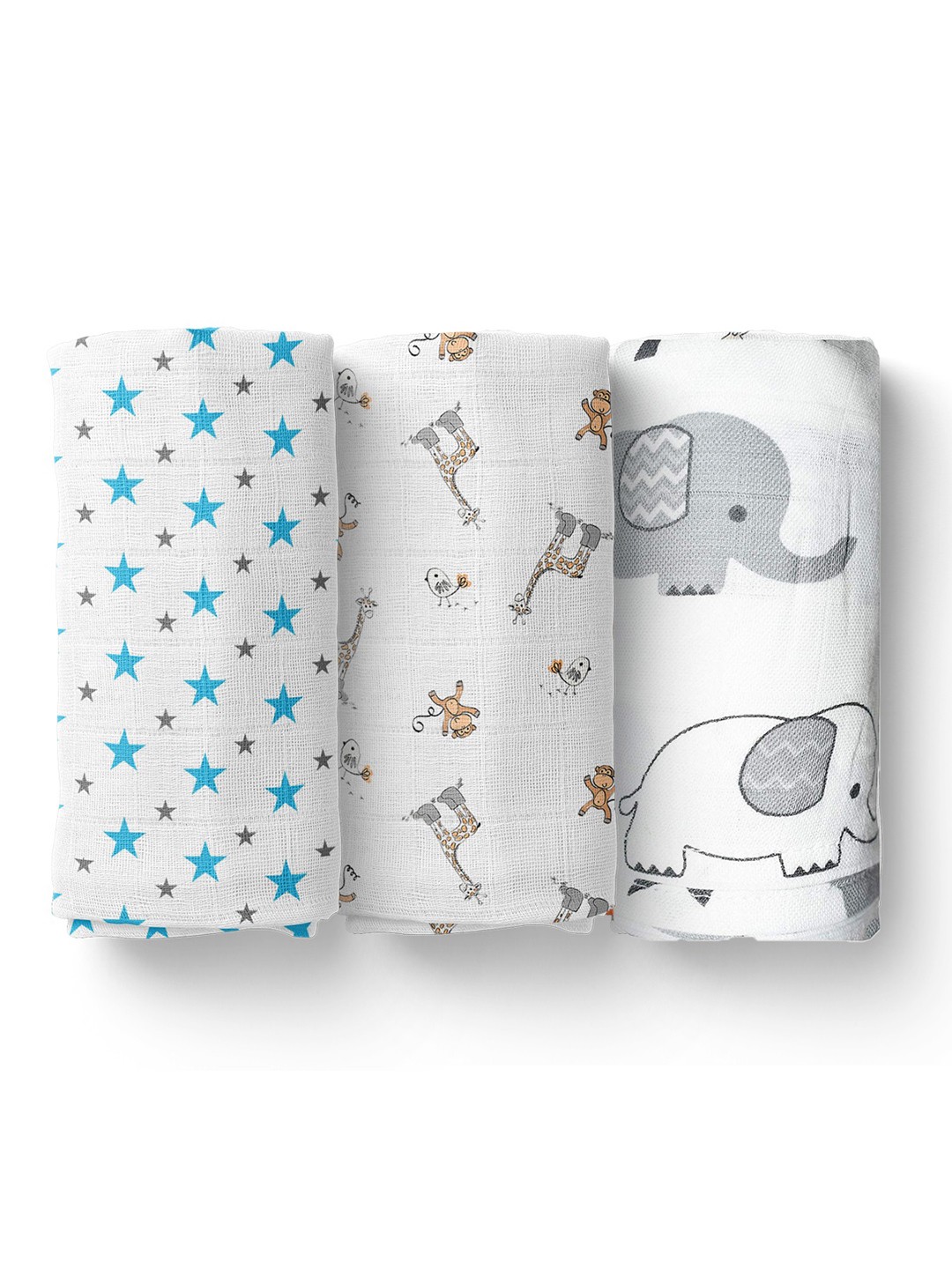 

Moms Home Infants Set Of 2 Printed Organic Cotton Muslin Swaddle, White