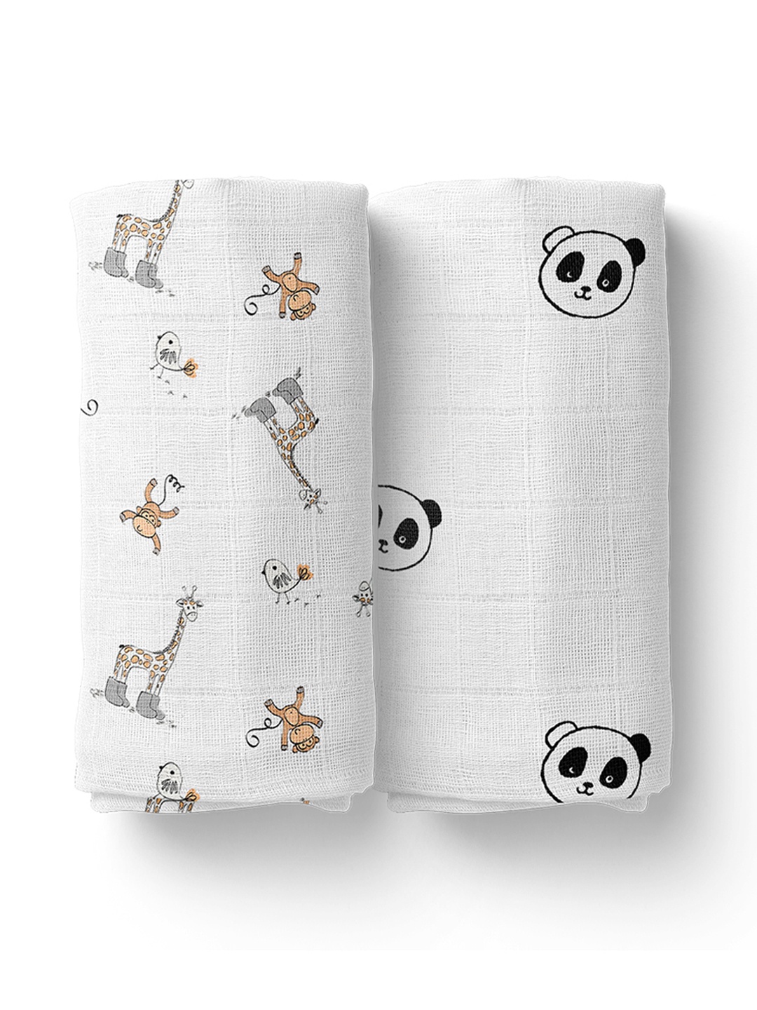 

Moms Home Kids Pack Of 2 White Organic Cotton Soft Baby Muslin Swaddle