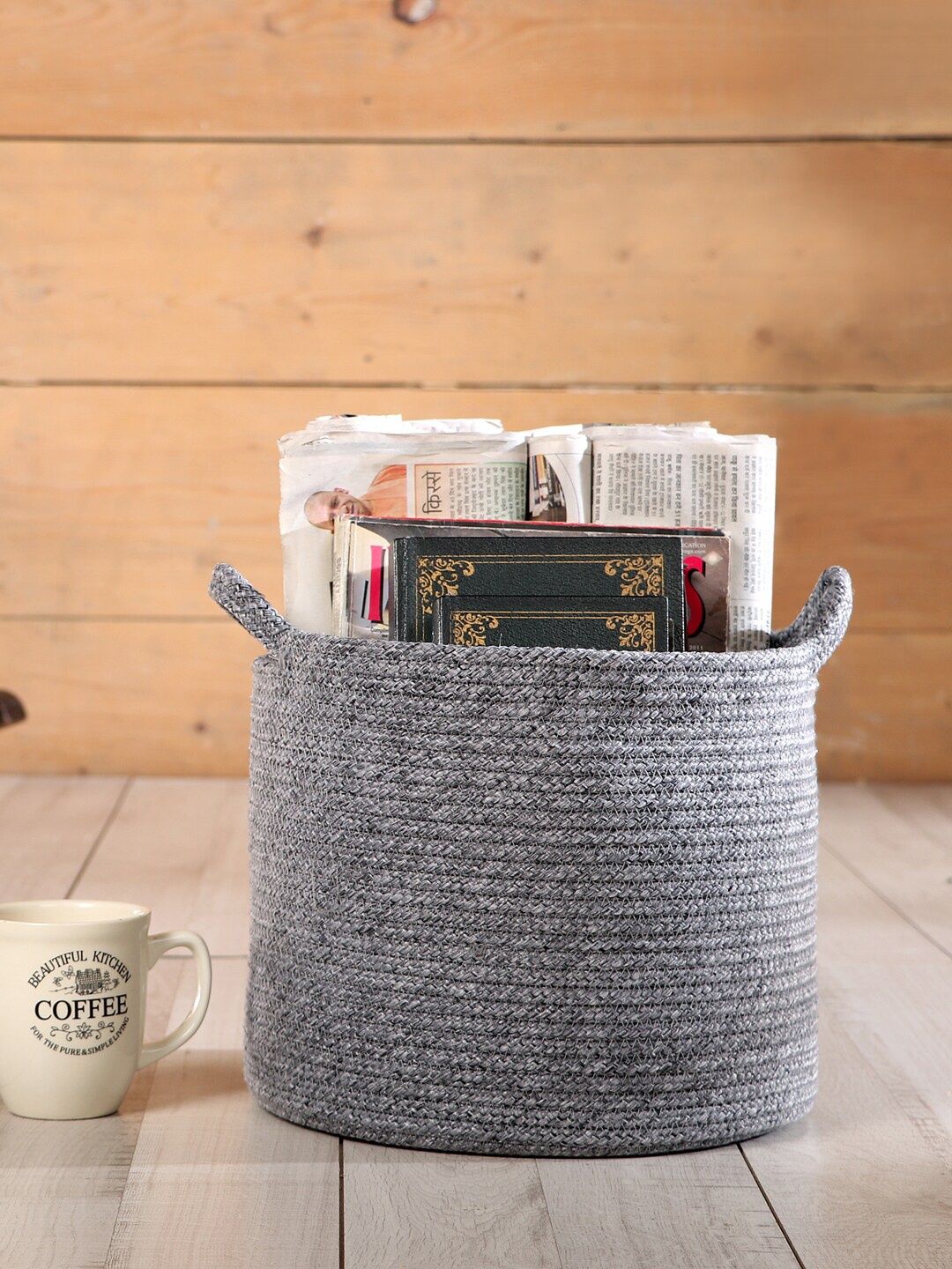 

Pano Grey Solid Round Basket Organisers
