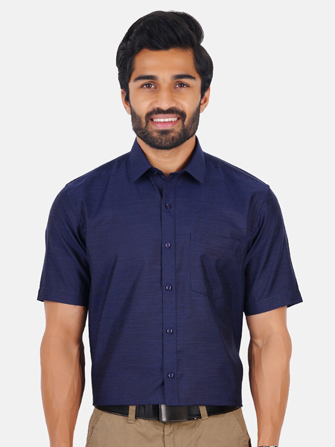 

Ramraj Men Blue Classic Formal Shirt