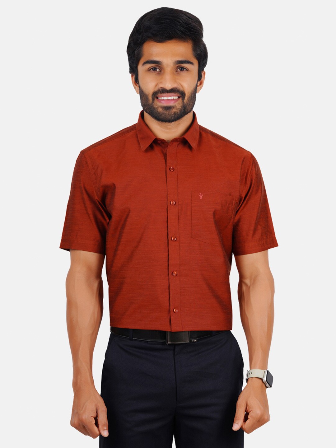 

Ramraj Men Brown Classic Formal Shirt