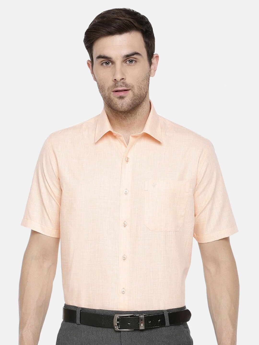 

Ramraj Men Orange Classic Solid Formal Shirt