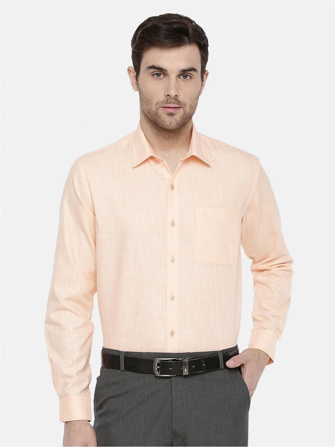 

Ramraj Men Orange Solid Formal Shirt