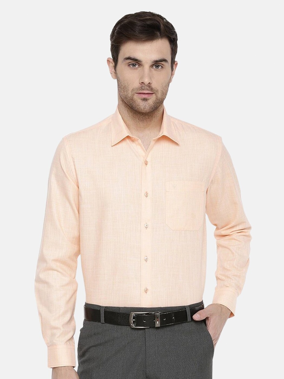 

Ramraj Men Orange Solid Formal Shirt