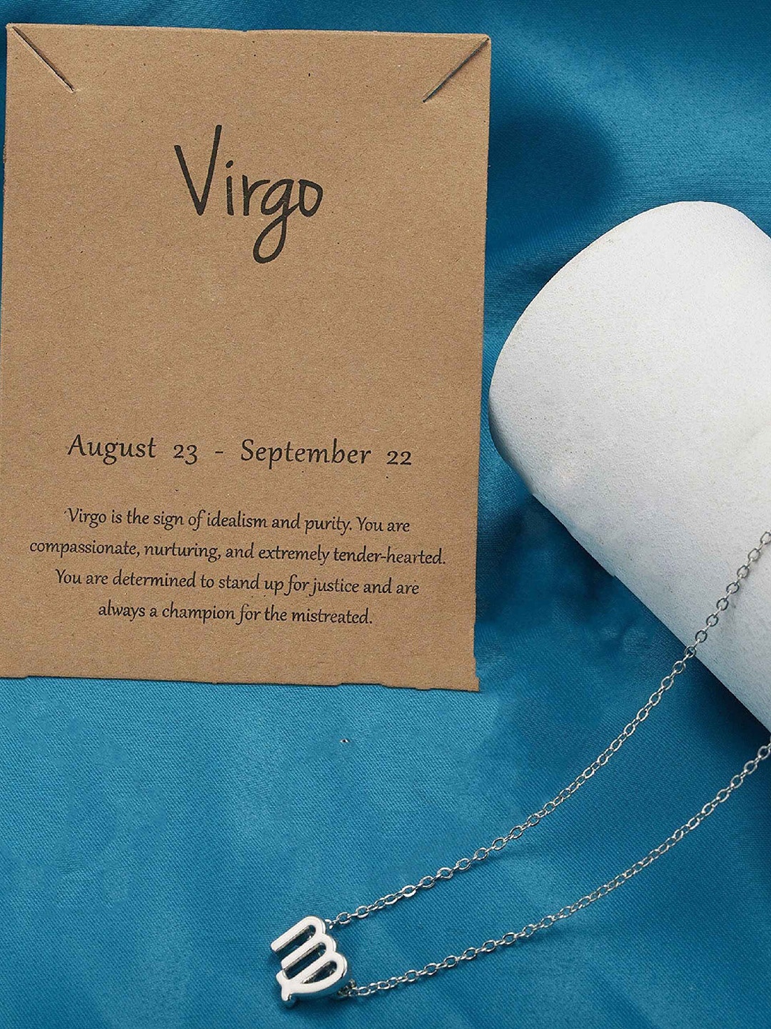 

Pinapes Unisex Silver-Toned Silver-Plated Virgo Necklace