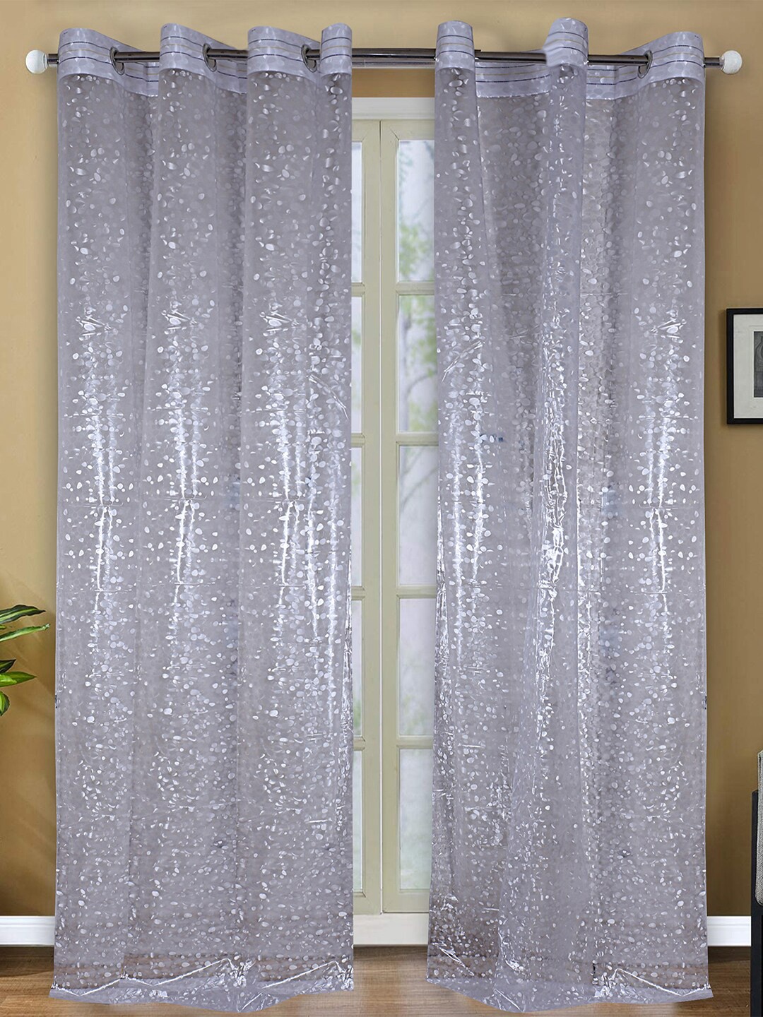 

Kuber Industries Set of 2 Transparent PVC Stain-Resistant Door Curtains