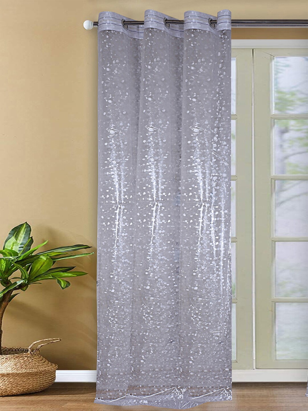 

Kuber Industries Transparent Printed Shower Waterproof PVC AC Curtain
