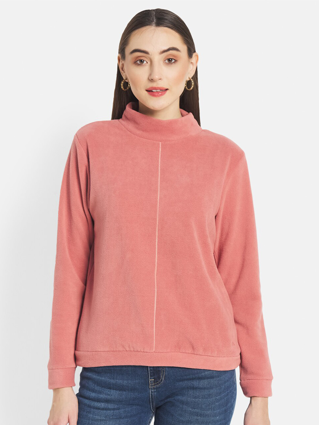 

METTLE Women Coral Fleece Sweatshirt