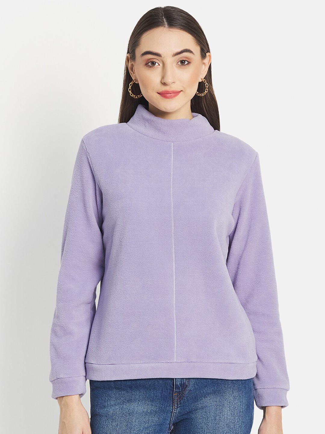 

METTLE Women Purple Solid Sweatshirt