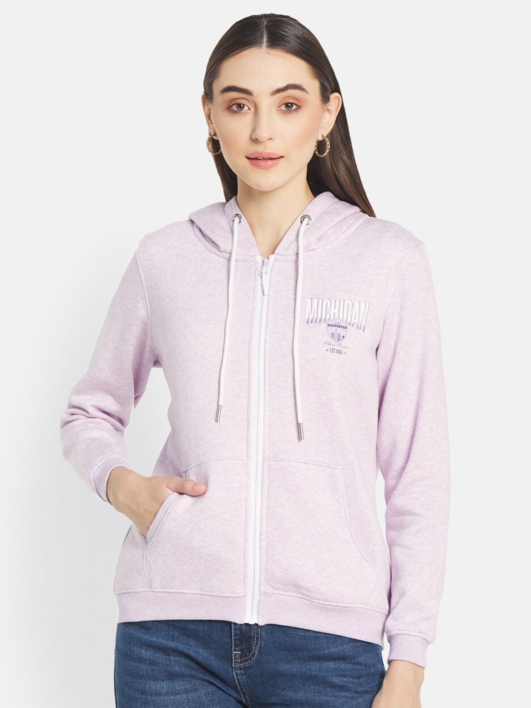 

METTLE Women Purple Hooded Sweatshirt