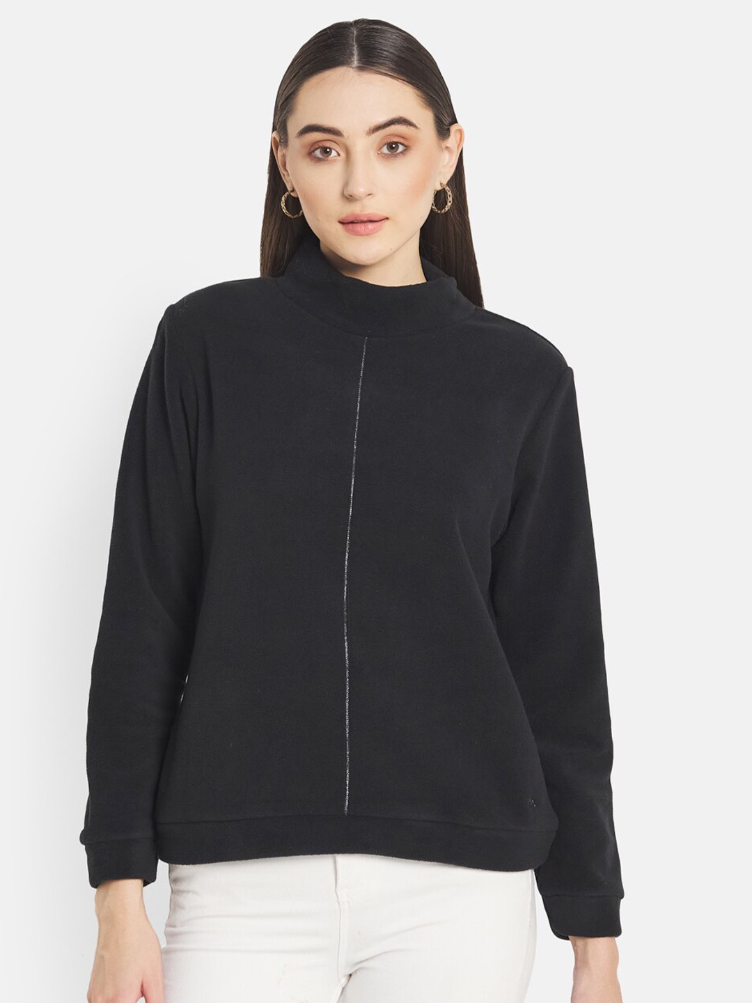 

METTLE Women Black Sweatshirt