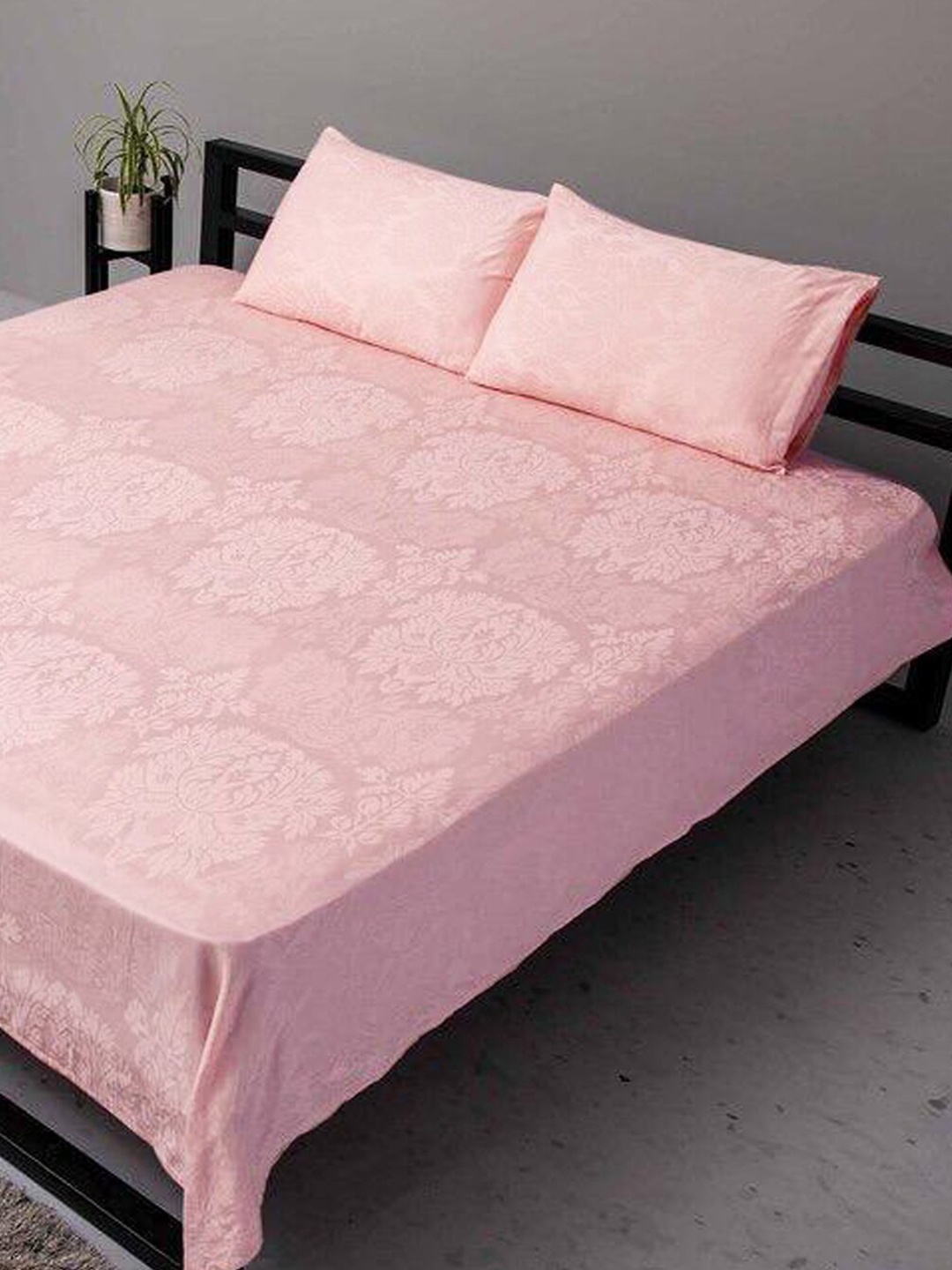 

BLUE DAHLIA Rose Ethnic Motifs 300 TC King Pure Cotton Bedsheet with 2 Pillow Covers