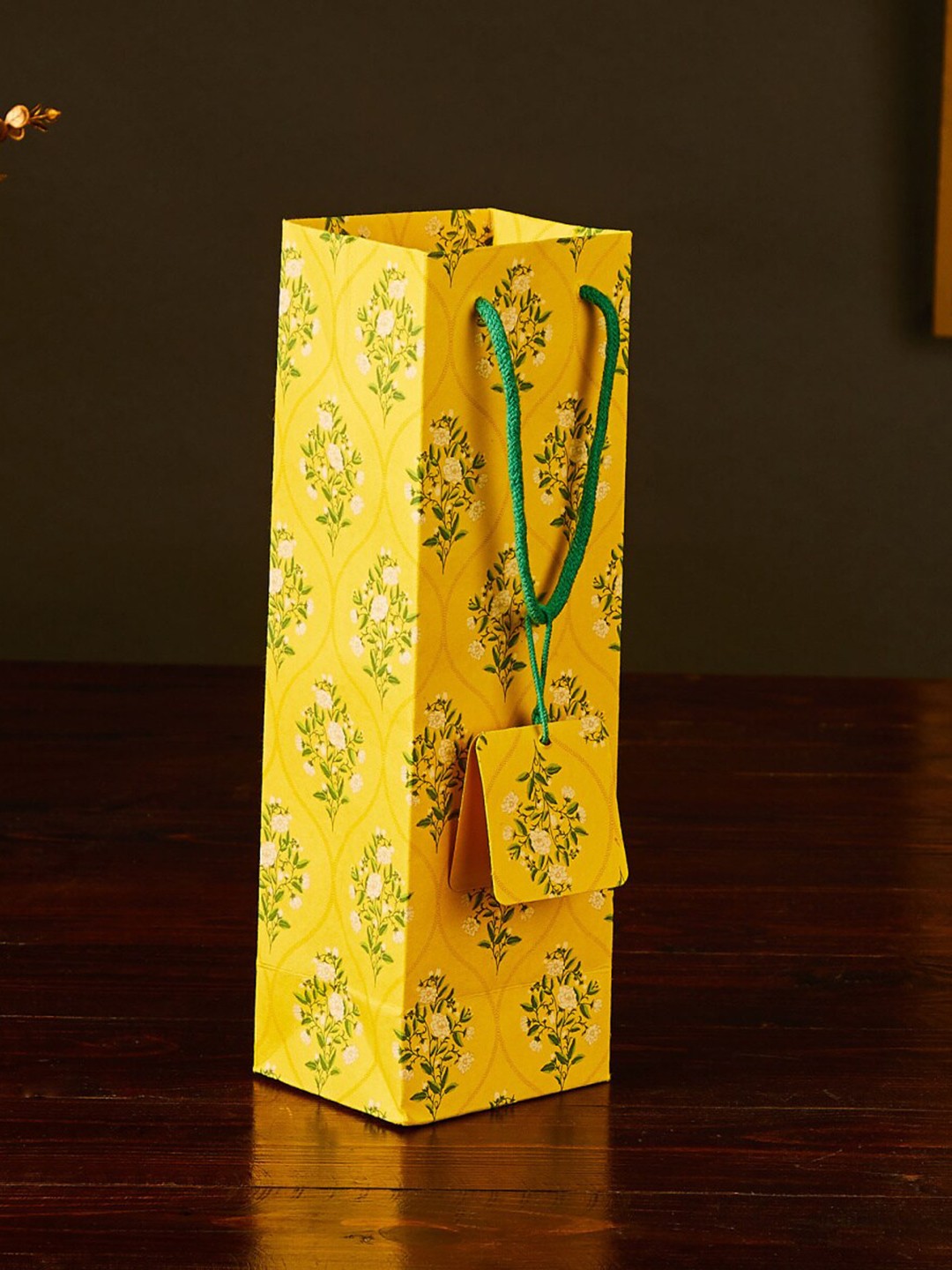 

Home Centre Printed Paper Bag with Tag, Yellow