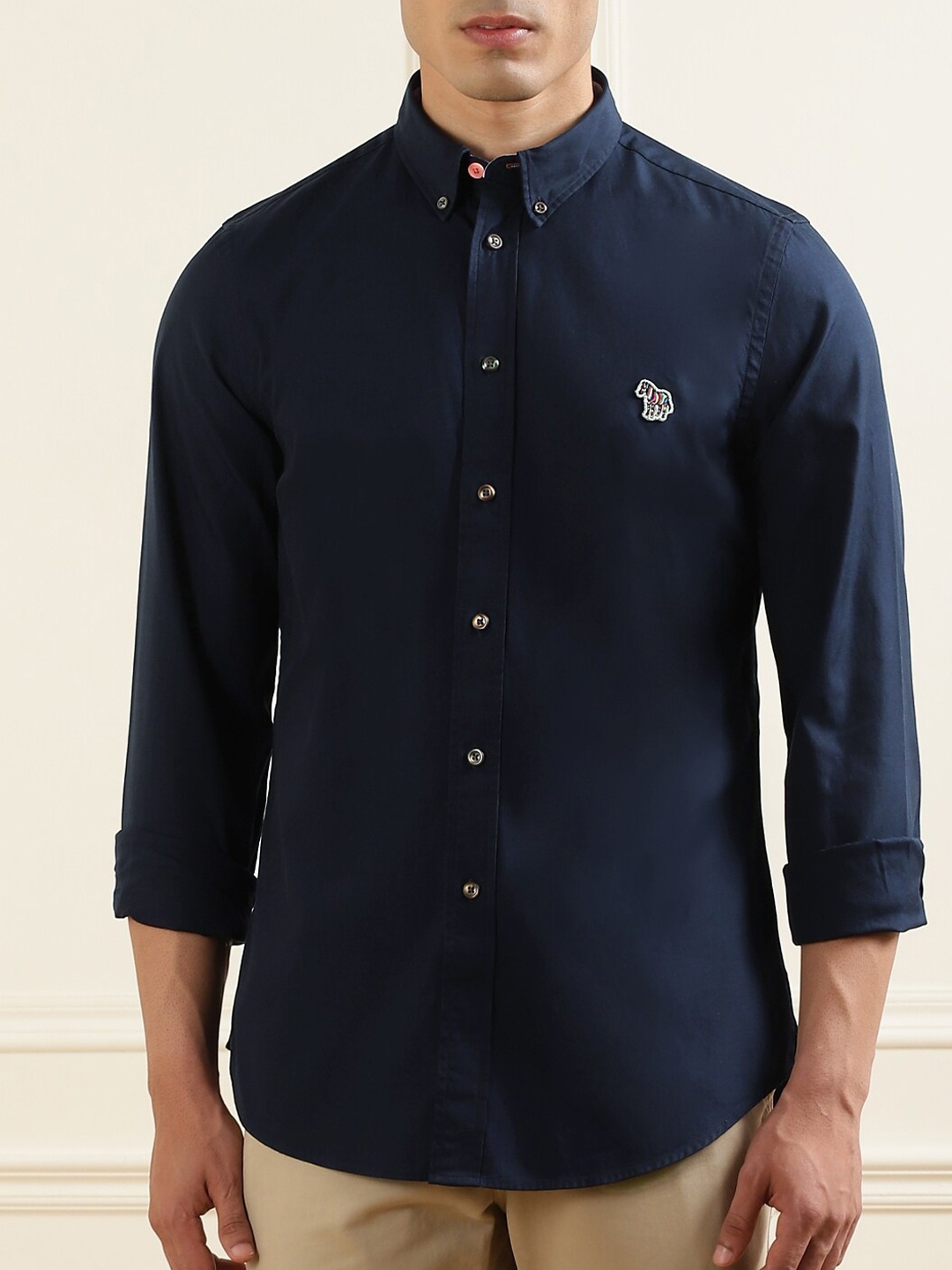 

PS By Paul Smith Men Navy Blue Classic Cotton Casual Shirt