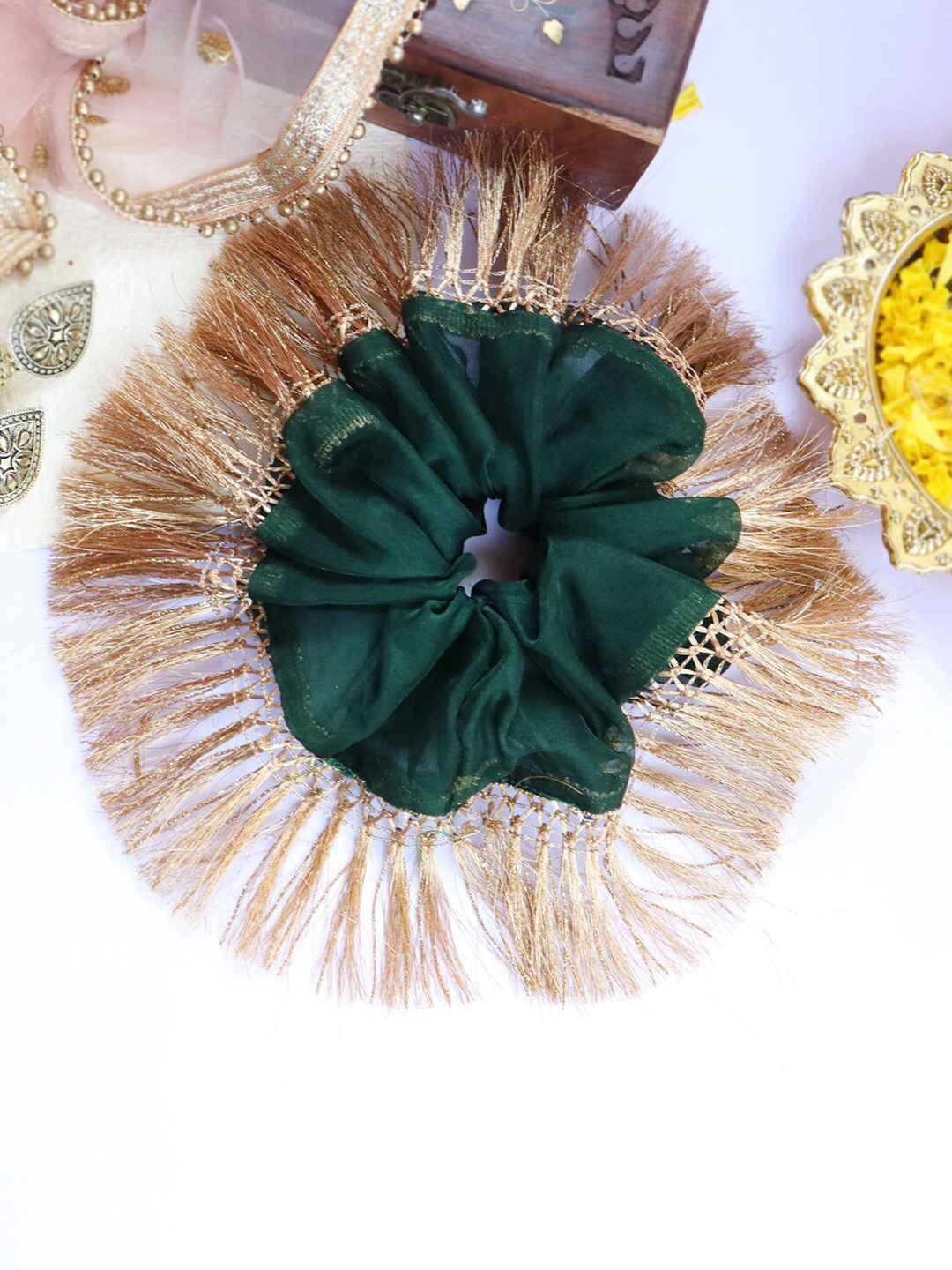 

Soho Boho Studio Women Green & Gold-Toned Ponytail Holders