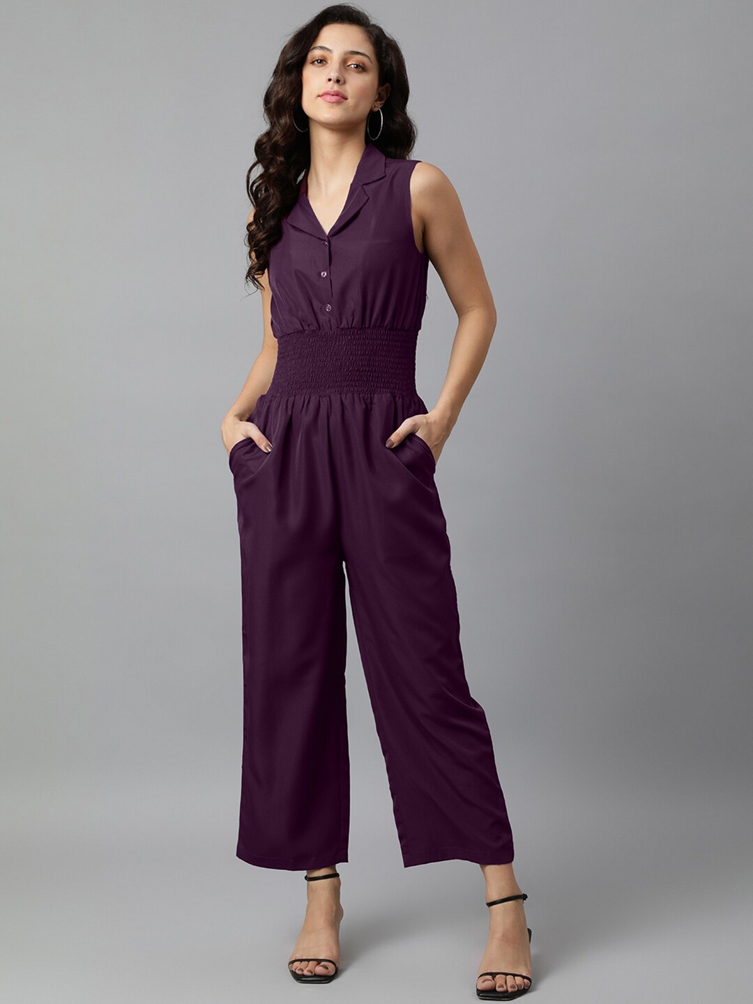 

DEEBACO Purple Culotte Jumpsuit