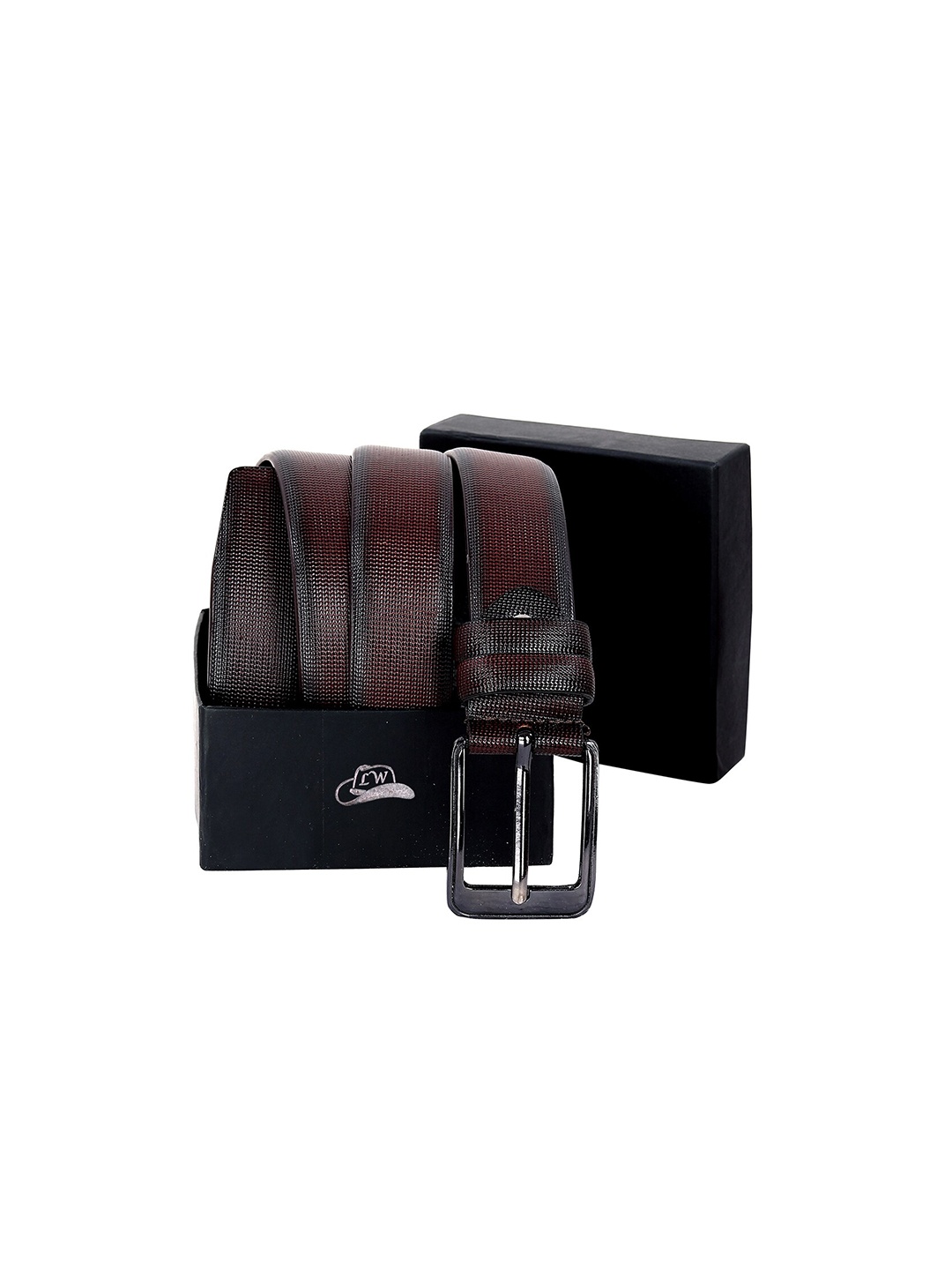 

Leather World Men Textured Leather Belt, Brown