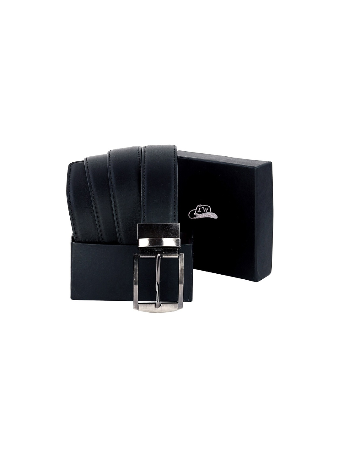 

Leather World Men Black Leather Formal Belt