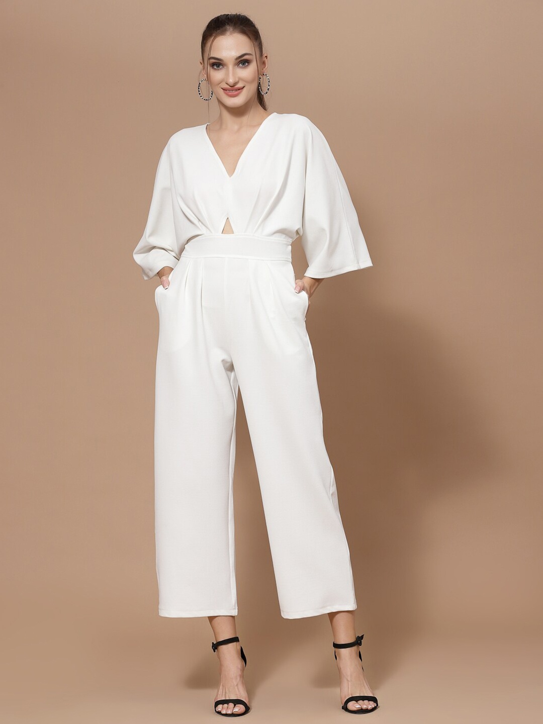 

KASSUALLY Women White Basic Jumpsuit