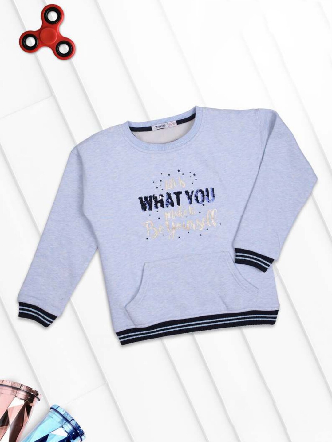 

Ziama Girls Blue Printed Sweatshirt