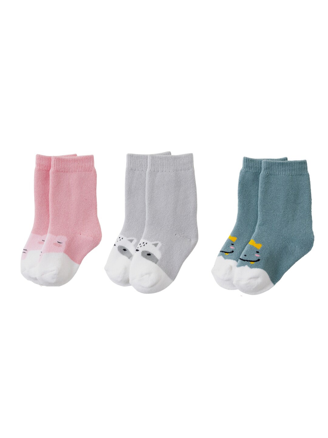 

iSWEVEN Infants Pack Of 3 Patterned Cotton Ankle-Length Socks, Pink