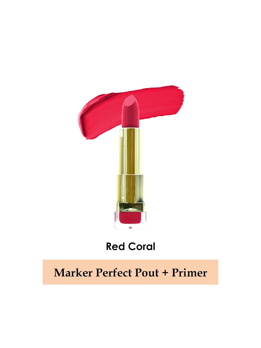 

BeautyRelay Long Lasting Perfect Pout & Primer Lipstick 3.5 g-Red Coral