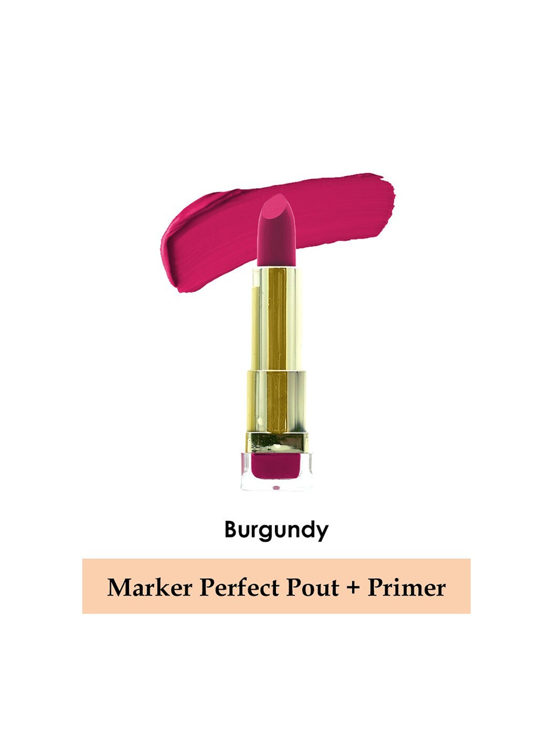 

BeautyRelay Long Lasting Perfect Pout & Primer Lipstick 3.5 g- Burgundy, Pink