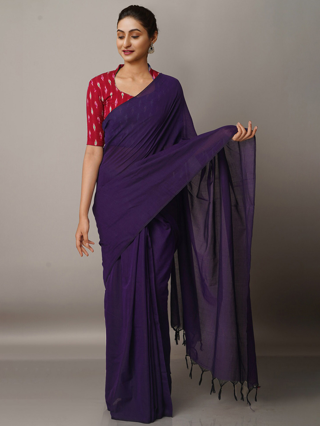 

Unnati Silks Violet Pure Cotton Narayan Peth Saree