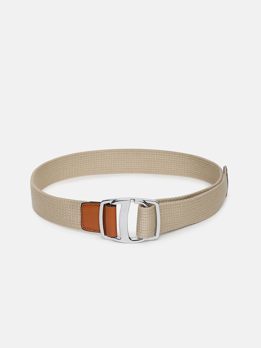 

Carlton London Men Beige Textured Leather Belt