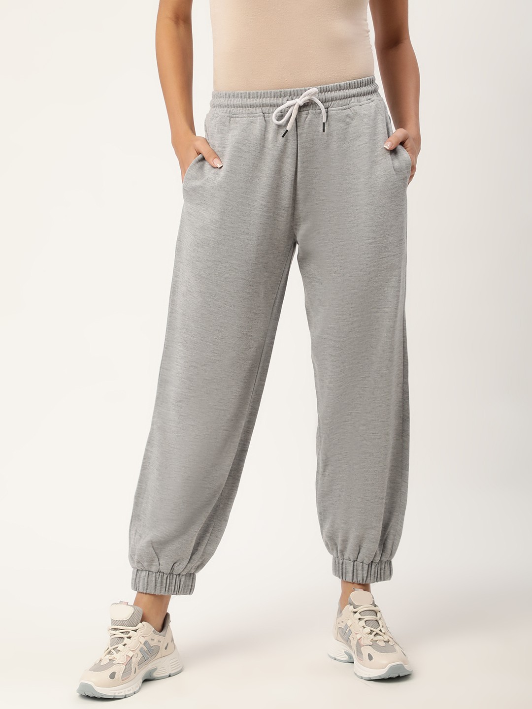 

Alsace Lorraine Paris Women Grey Melange Solid Joggers