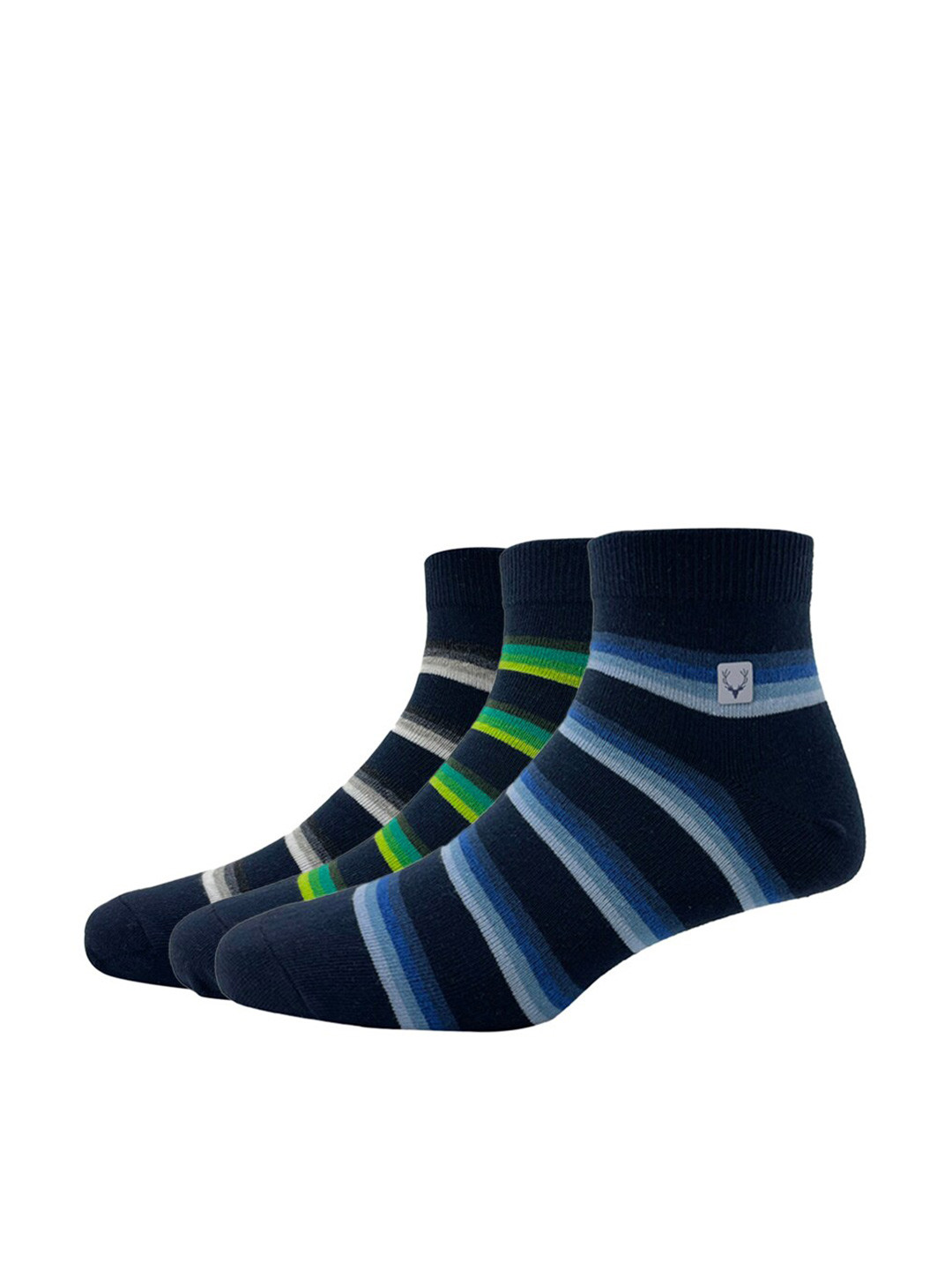 

Allen Solly Men Pack of 3 Patterned Cotton Ankle-Length Socks, Green